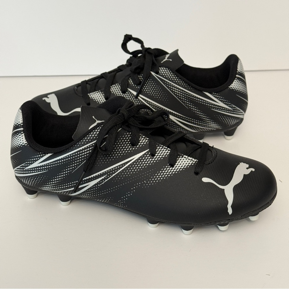 Puma Youth Jr. Attacanto FG/AG Soccer Cleats Black/Silver Mist Size 4